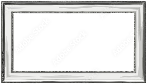 Elegant silver picture frame with ornate detailing for displays  