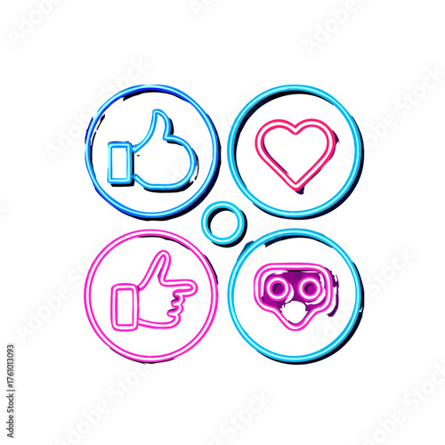 neon glowing social media icons on dark background-1