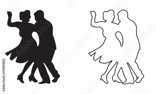 Dancing couple icon.  couple hugging romance icon. Vector illustration. EPS 10