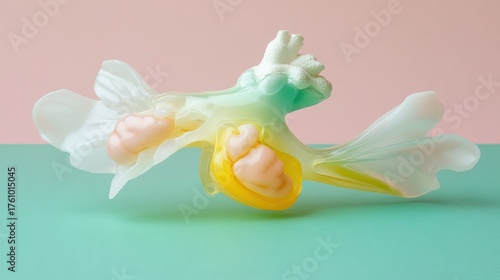 Plastic model of the human endocrine system showing the glands