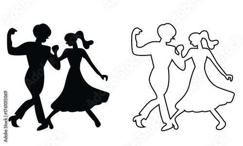 Dancing couple icon.  couple hugging romance icon. Vector illustration. EPS 10