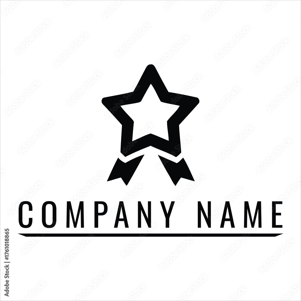 Fototapeta premium Star award ribbon emblem logo