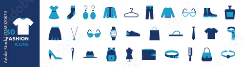  collection of  fashion style icons with items, clothing and accessories for e-commerce, boutique and fashion branding use