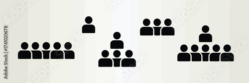 Abstract representation of people in groups and as individuals against a textured background