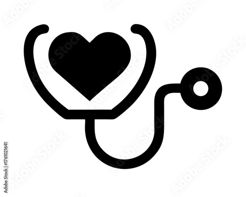 Stethoscope with heart shape for medical care