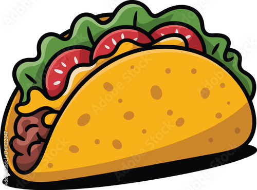 Delicious Taco Illustration A Colorful and Appetizing Graphic for Food Lovers and Culinary Projects