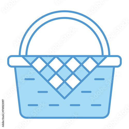 Picnic Basket Icon – Flat Vector Illustration of Outdoor Picnic Concept