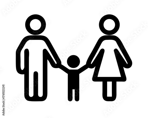Family icon representing parents and child