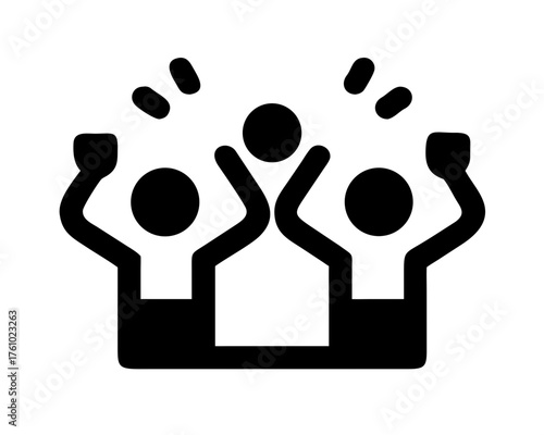 Enthusiastic team celebrating victory