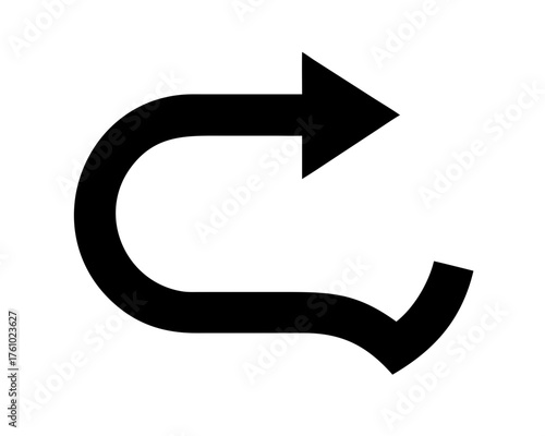 Curved arrow pointing right