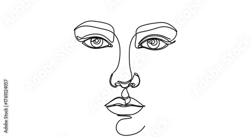 Minimalist single line art face illustration scalable vector graphic for design projects