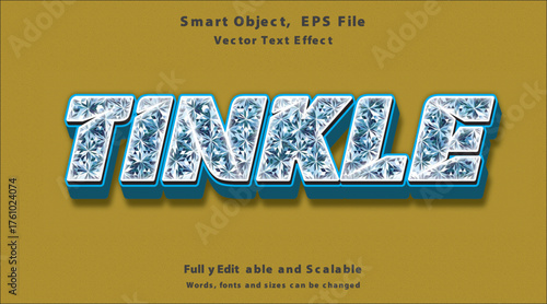 Tinkle Text Effect Shiny and Playful Sparkling Typography Design.