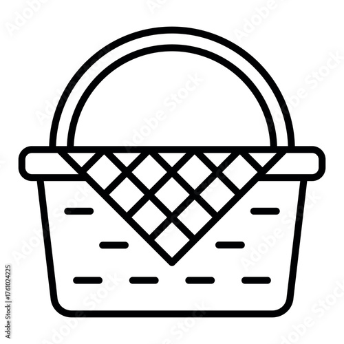 Picnic Basket Icon – Flat Vector Illustration of Outdoor Picnic Concept