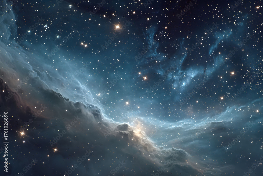 Fototapeta premium Majestic Cosmic Landscape of a Starry Nebula in Deep Space