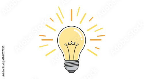 Bright idea shines brilliantly, sparking creativity and innovation, perfect for business solutions and inventive concepts, a symbol of inspiration