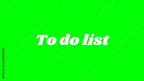To do list text green screen animated video