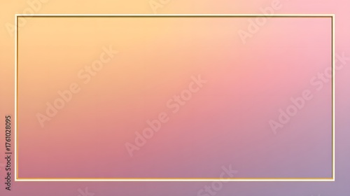 Soft horizontal gradient background blending apricot, pink, and lavender, framed by a thin gold border for a serene, luxurious design.