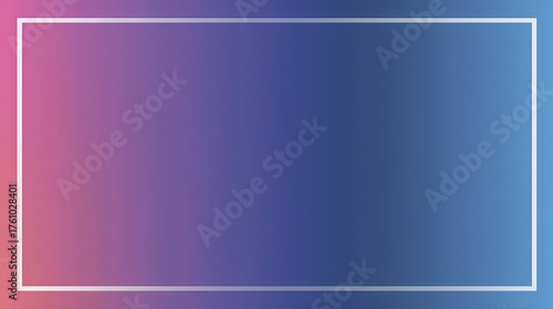Vibrant gradient background from pink to deep purple to blue with a thin white frame, modern, bold, and striking design with ample copy space.
