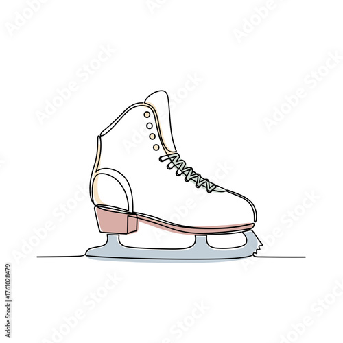 Ice skate in a minimalist design representing Winter weather  