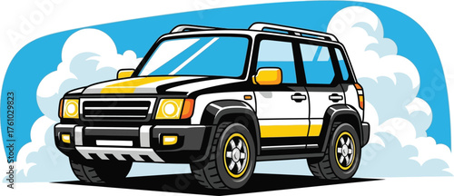 Rugged off-road suv designed for adventure and exploration with bold styling and powerful stance flat design vector illustration isolated on transparent background