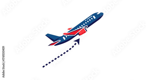airplane taking off commercial airliner ascends illustrating air travel and aviation perfect for travel blogs airline promotions and flight safety guides.