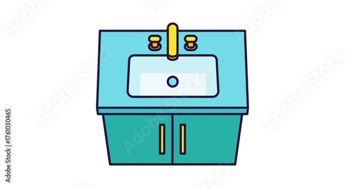 bathroom sink a modern vanity with cabinet featuring sleek design and golden fixtures for home decor and interior design projects