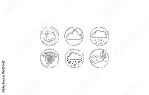 Six weather icons set