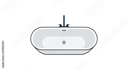 bathtub freestanding tub with modern faucet perfect for bathroom remodel projects interior design visualizations architectural presentations and home improvement blogs.