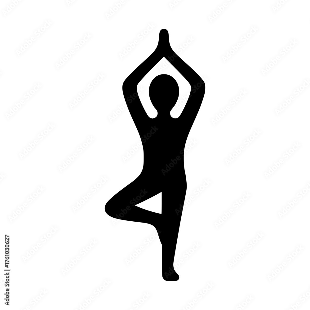 Fototapeta premium Elegant yoga pose illustration, promoting wellness, flexibility, and balance in a modern design
