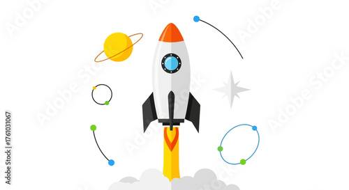 🚀 Embark on a Galactic Journey with a Rocket Launch, Exploring Cosmic Orbits and Celestial Wonders