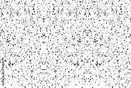 Snow, stars, twinkling lights, rain drops on black background. Abstract vector noise. Small particles of debris and dust. Distressed uneven grunge texture overlay.