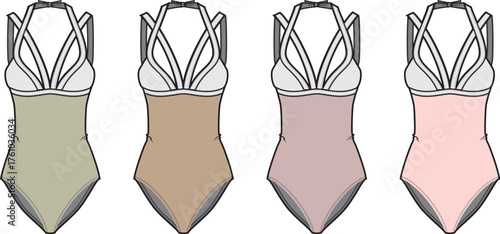 Elegant One-Piece Swimsuit Fashion Flats for Design and Style Inspiration