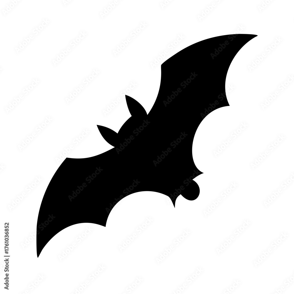 Fototapeta premium Black Bat Flight Silhouette Isolated