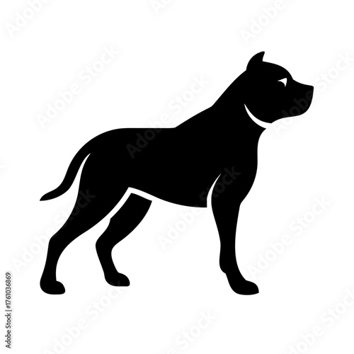 A pure black pitbull dog outline.