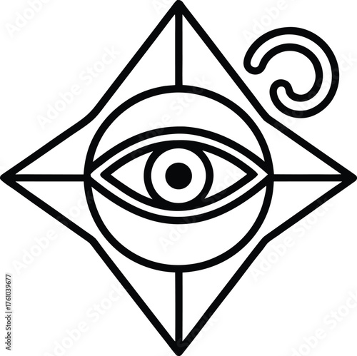 Egyptian Eye Of Horus Mandala Style Illustration On Transparent Background