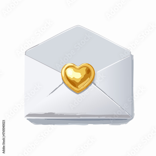 Liebesbrief mit goldenem Herzsiegel