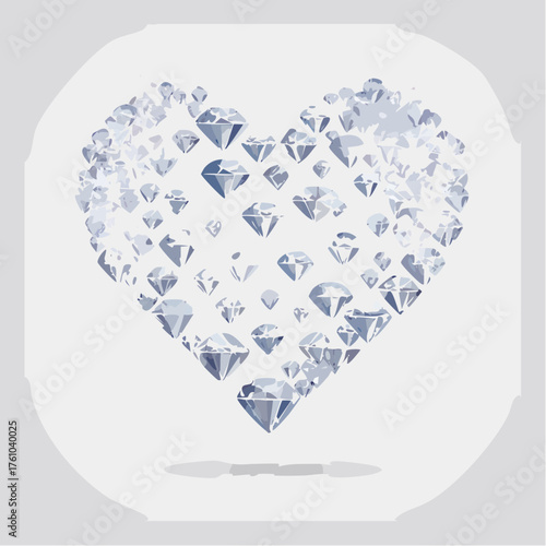 Diamantenregen in Herzform