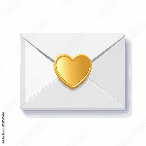 Liebesbrief mit goldenem Herzsiegel