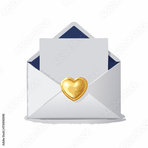 Liebesbrief mit goldenem Herzsiegel