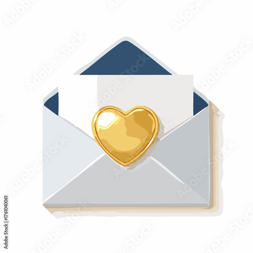 Liebesbrief mit goldenem Herzsiegel