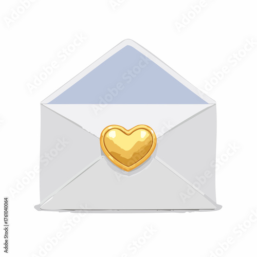 Liebesbrief mit goldenem Herzsiegel