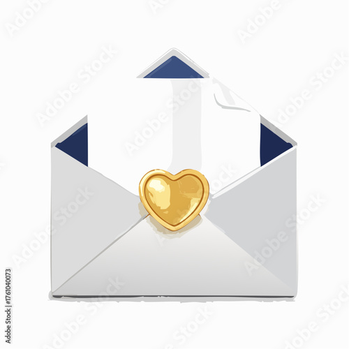 Liebesbrief mit goldenem Herzsiegel