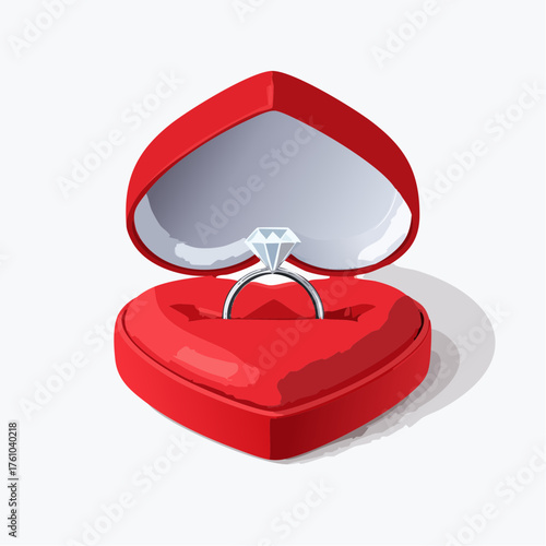 Herzförmige Diamantring-Box