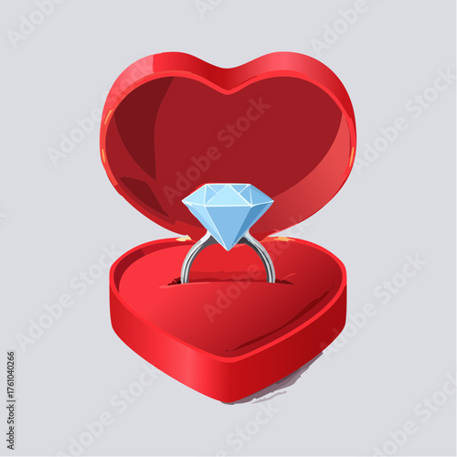 Herzförmige Diamantring-Box