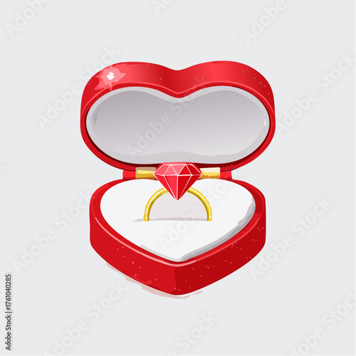 Herzförmige Diamantring-Box