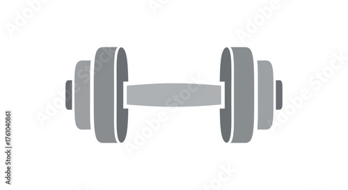Gray Dumbbell Icon for Fitness and Strength Training.