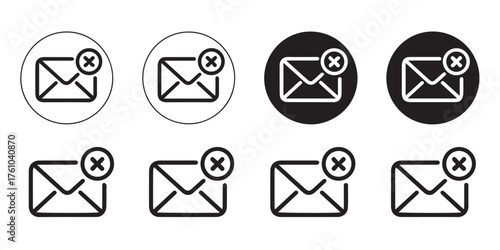 eight envelope remove icons black and white variation pack ui ux ready vector ai eps png jpeg files
