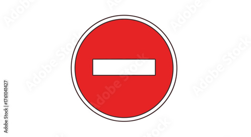 Red Circle with White Horizontal Bar: No Entry Sign.