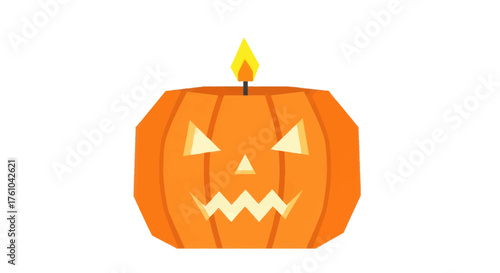 Spooky Halloween Pumpkin Candle with a Fiery Glow.