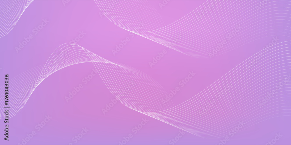 Obraz premium Pink soft studio room background with white lines. Limbo light white technology line. Wavy lines design. Vector illustration.